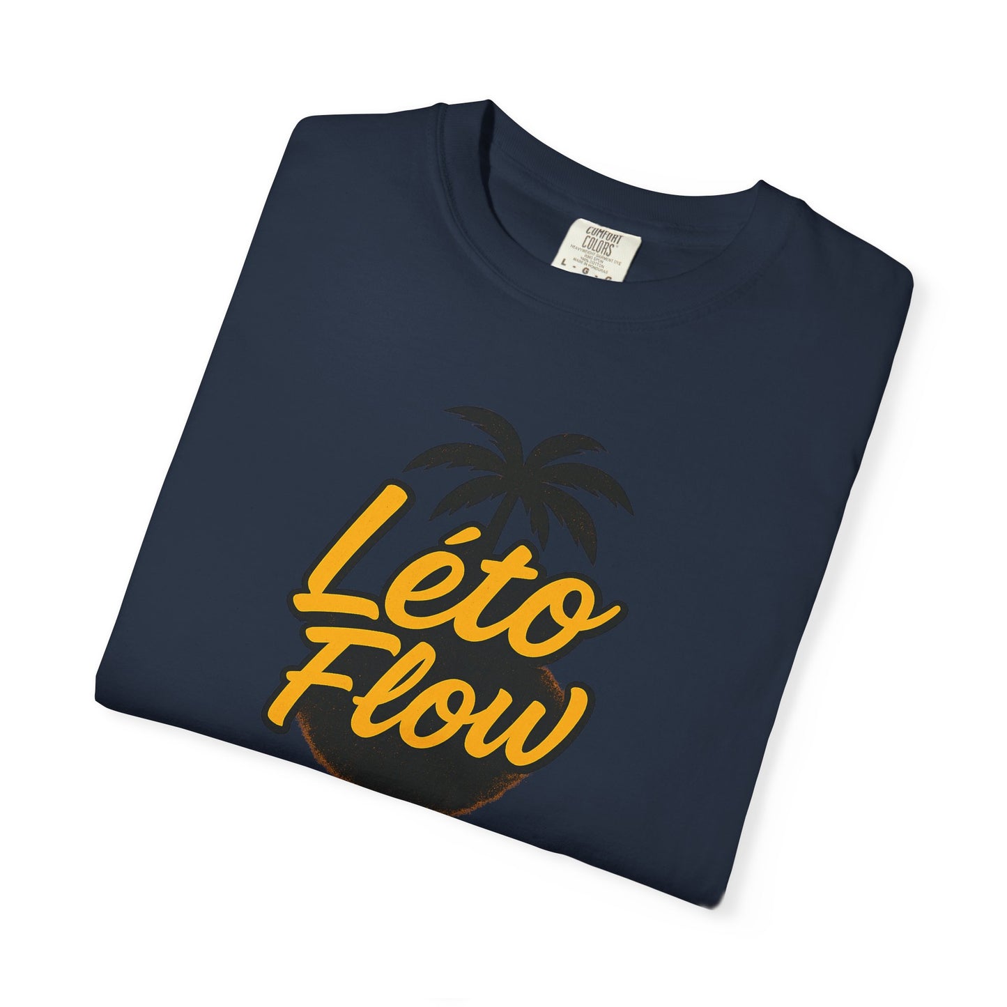 Unisex Garment-Dyed T-Shirt with 'Léto Flow' Design, Summer Vibes, Beachwear, Gift for Tropics Lovers, Casual Wear