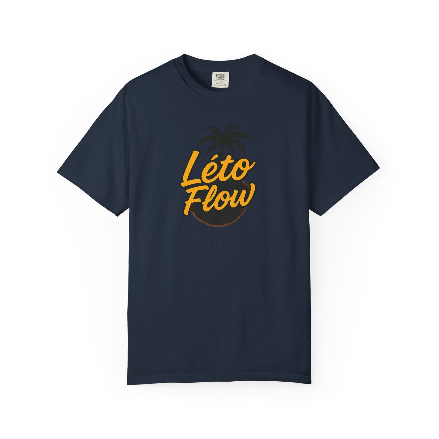 Unisex Garment-Dyed T-Shirt with 'Léto Flow' Design, Summer Vibes, Beachwear, Gift for Tropics Lovers, Casual Wear