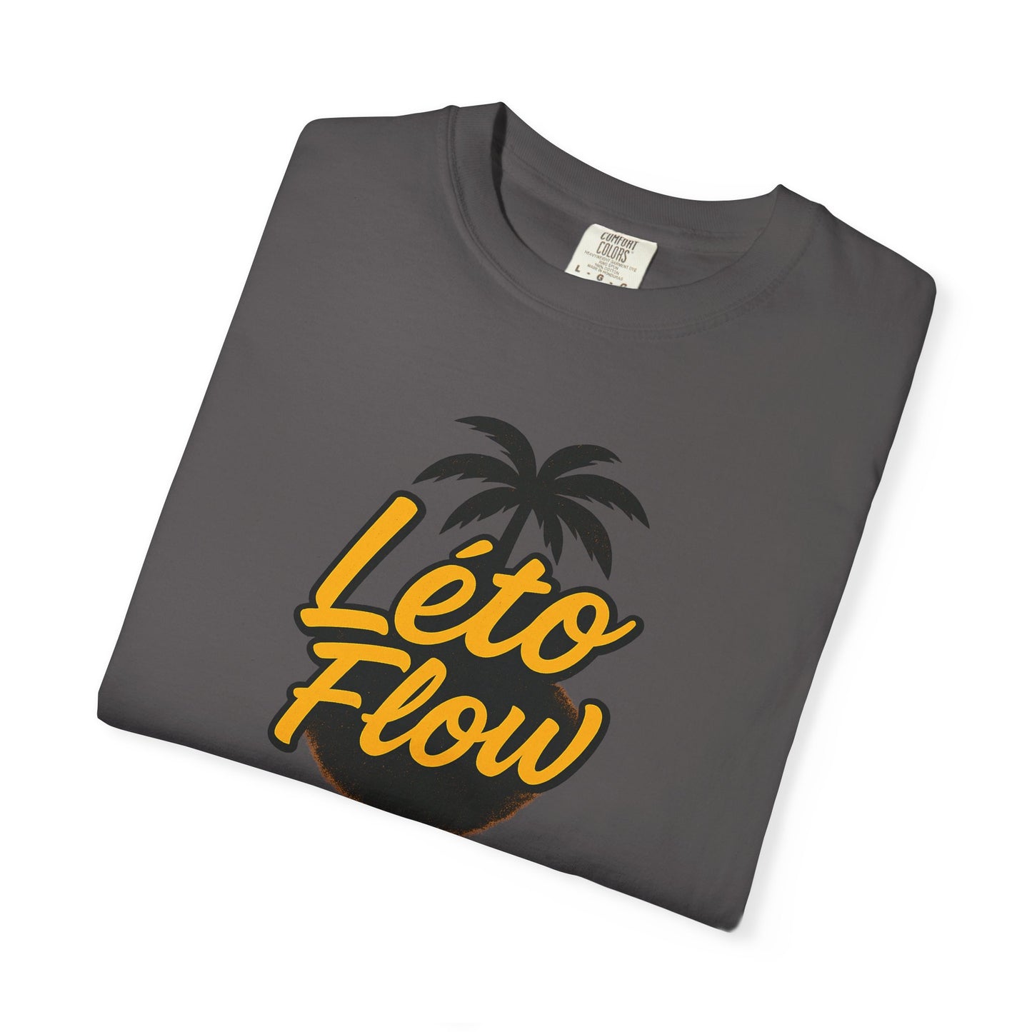 Unisex Garment-Dyed T-Shirt with 'Léto Flow' Design, Summer Vibes, Beachwear, Gift for Tropics Lovers, Casual Wear