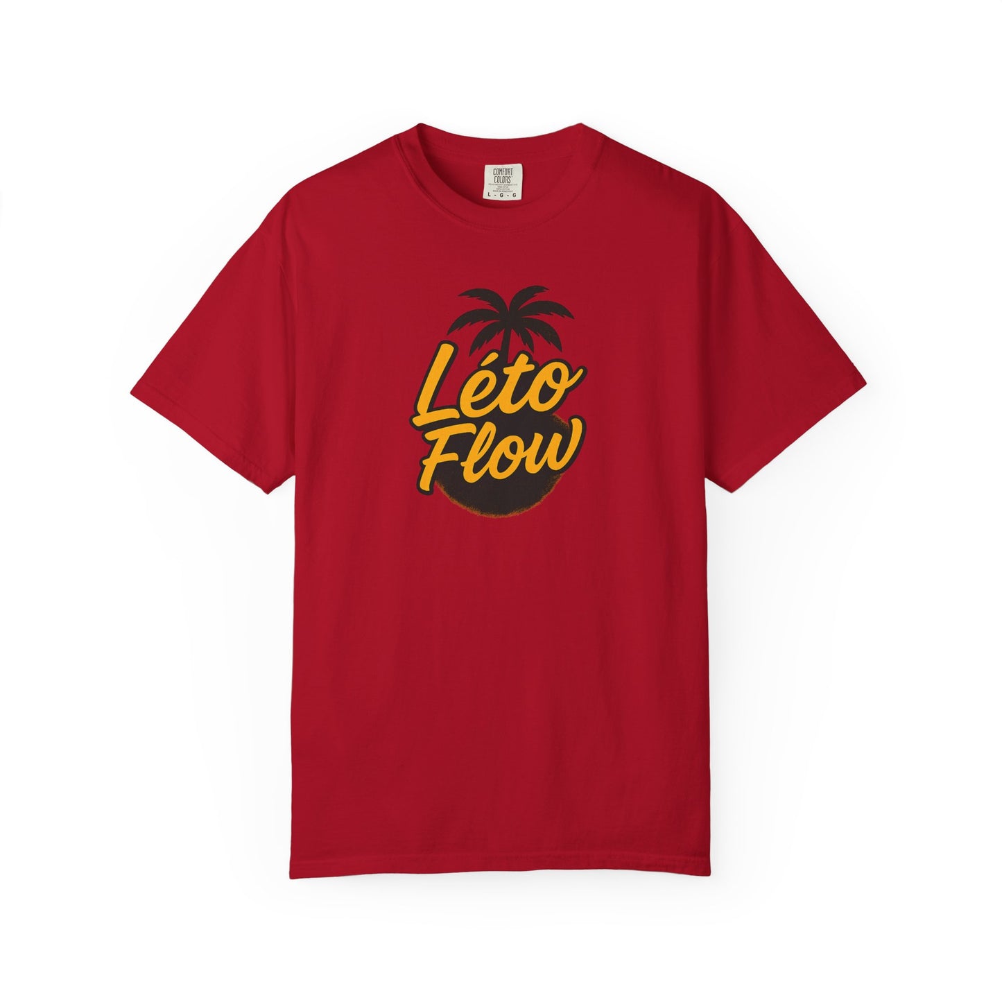 Unisex Garment-Dyed T-Shirt with 'Léto Flow' Design, Summer Vibes, Beachwear, Gift for Tropics Lovers, Casual Wear