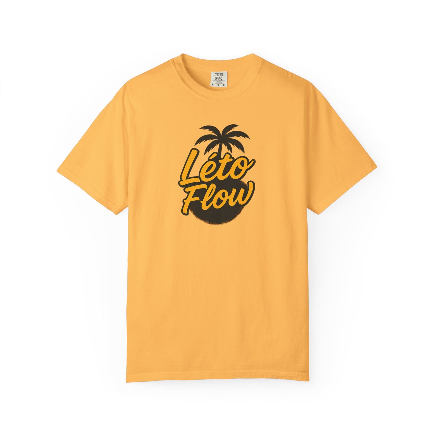 Unisex Garment-Dyed T-Shirt with 'Léto Flow' Design, Summer Vibes, Beachwear, Gift for Tropics Lovers, Casual Wear