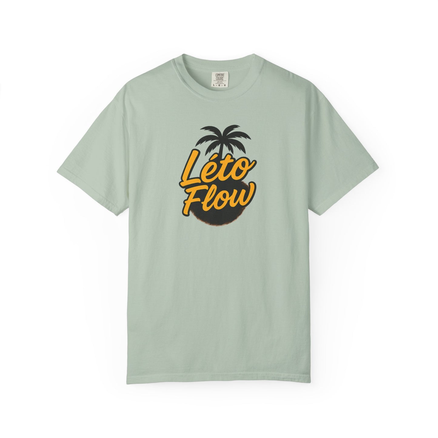 Unisex Garment-Dyed T-Shirt with 'Léto Flow' Design, Summer Vibes, Beachwear, Gift for Tropics Lovers, Casual Wear
