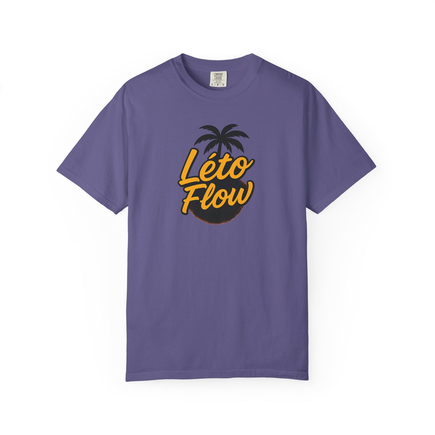 Unisex Garment-Dyed T-Shirt with 'Léto Flow' Design, Summer Vibes, Beachwear, Gift for Tropics Lovers, Casual Wear