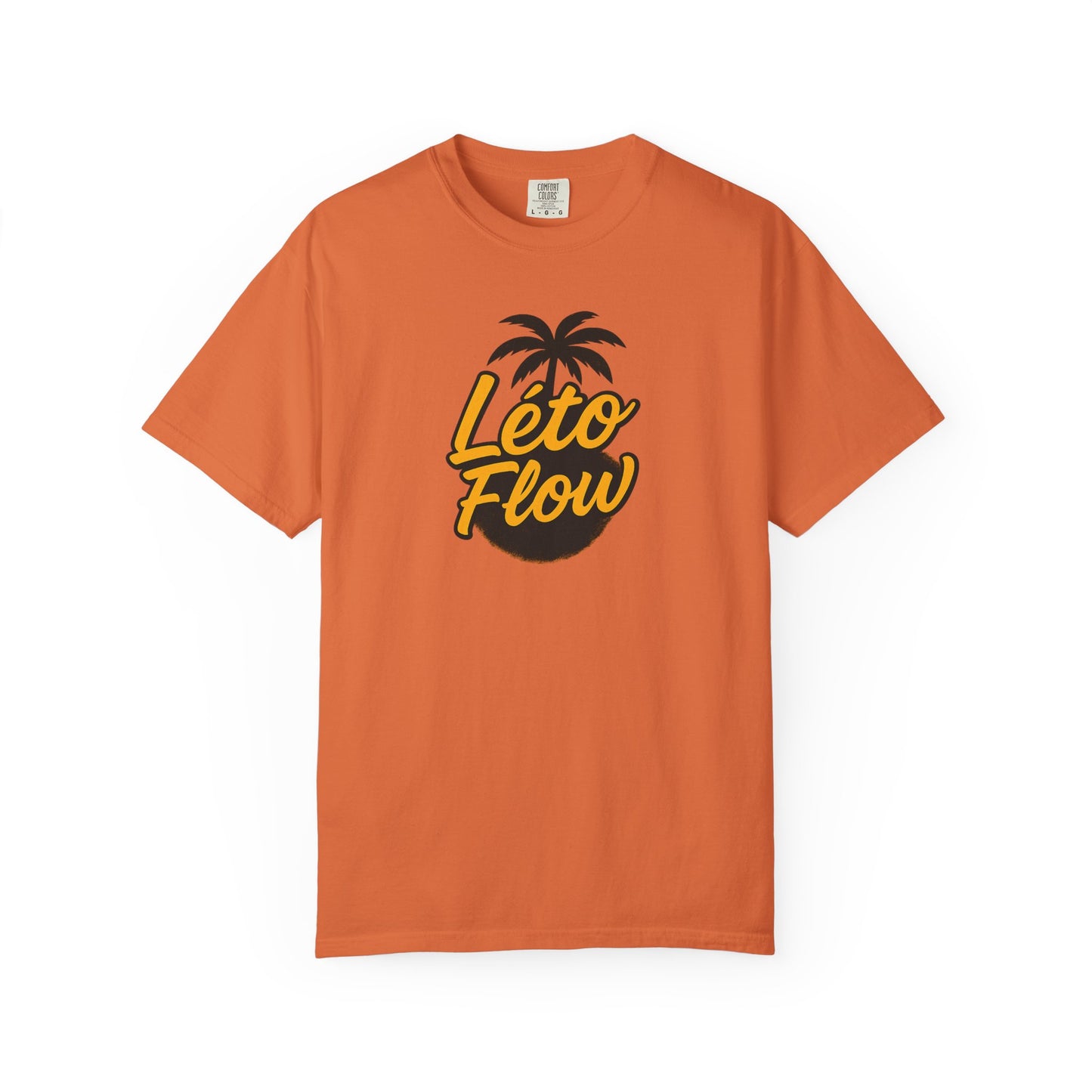 Unisex Garment-Dyed T-Shirt with 'Léto Flow' Design, Summer Vibes, Beachwear, Gift for Tropics Lovers, Casual Wear