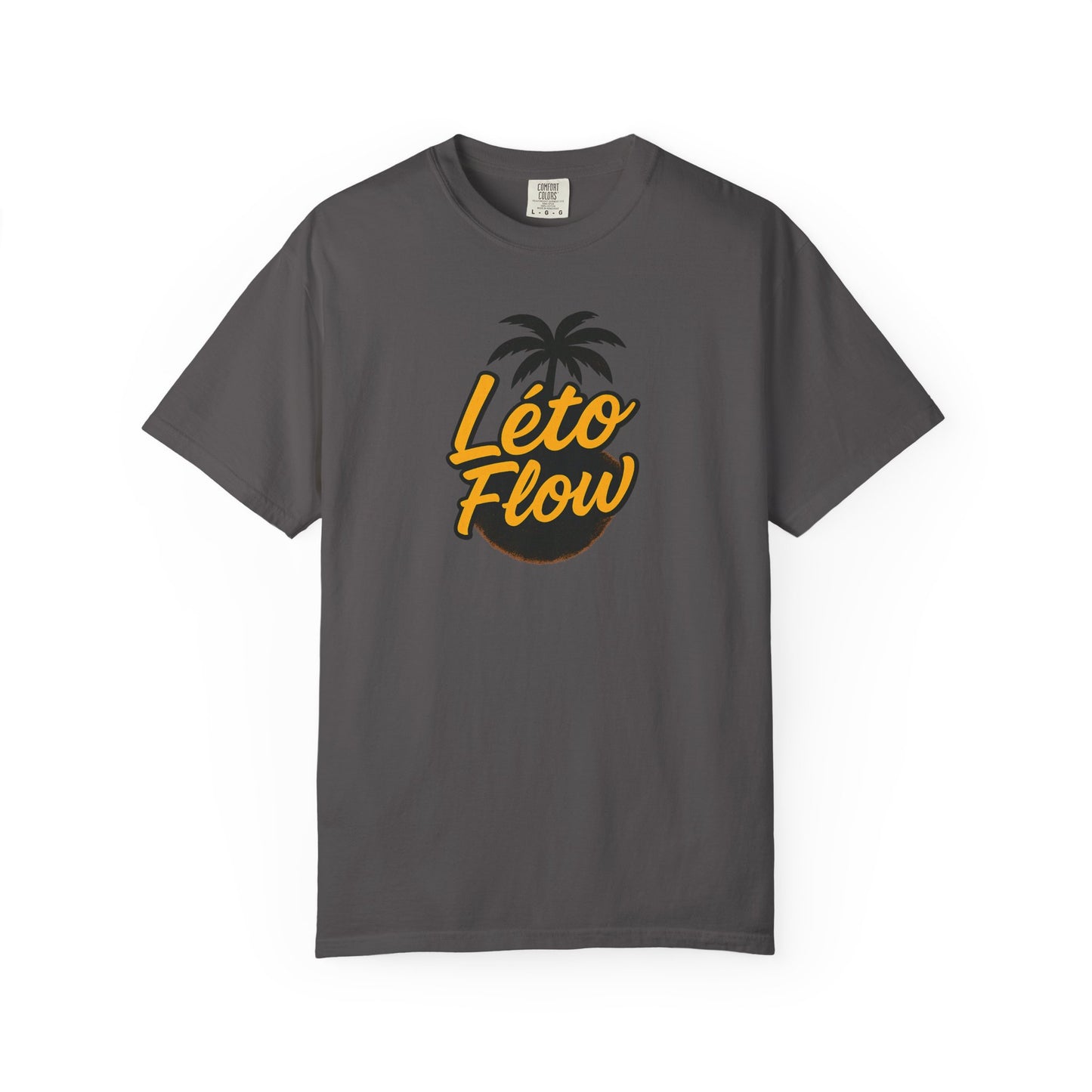 Unisex Garment-Dyed T-Shirt with 'Léto Flow' Design, Summer Vibes, Beachwear, Gift for Tropics Lovers, Casual Wear