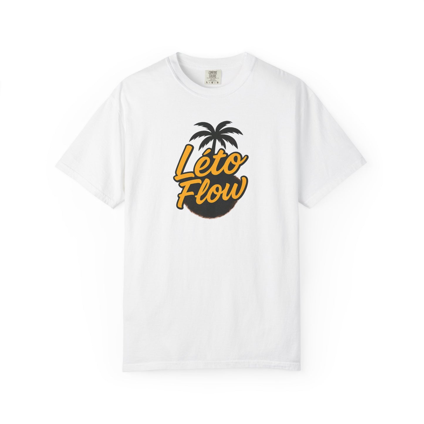 Unisex Garment-Dyed T-Shirt with 'Léto Flow' Design, Summer Vibes, Beachwear, Gift for Tropics Lovers, Casual Wear