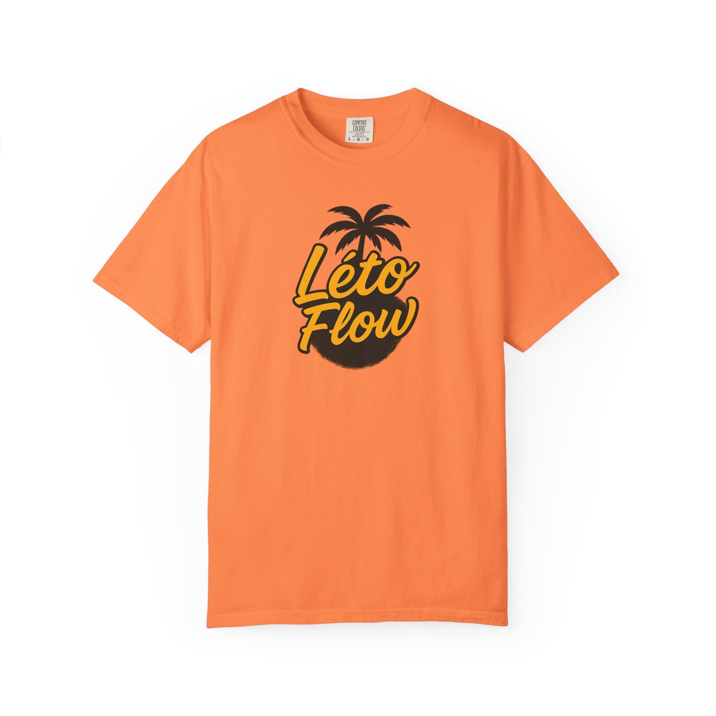 Unisex Garment-Dyed T-Shirt with 'Léto Flow' Design, Summer Vibes, Beachwear, Gift for Tropics Lovers, Casual Wear