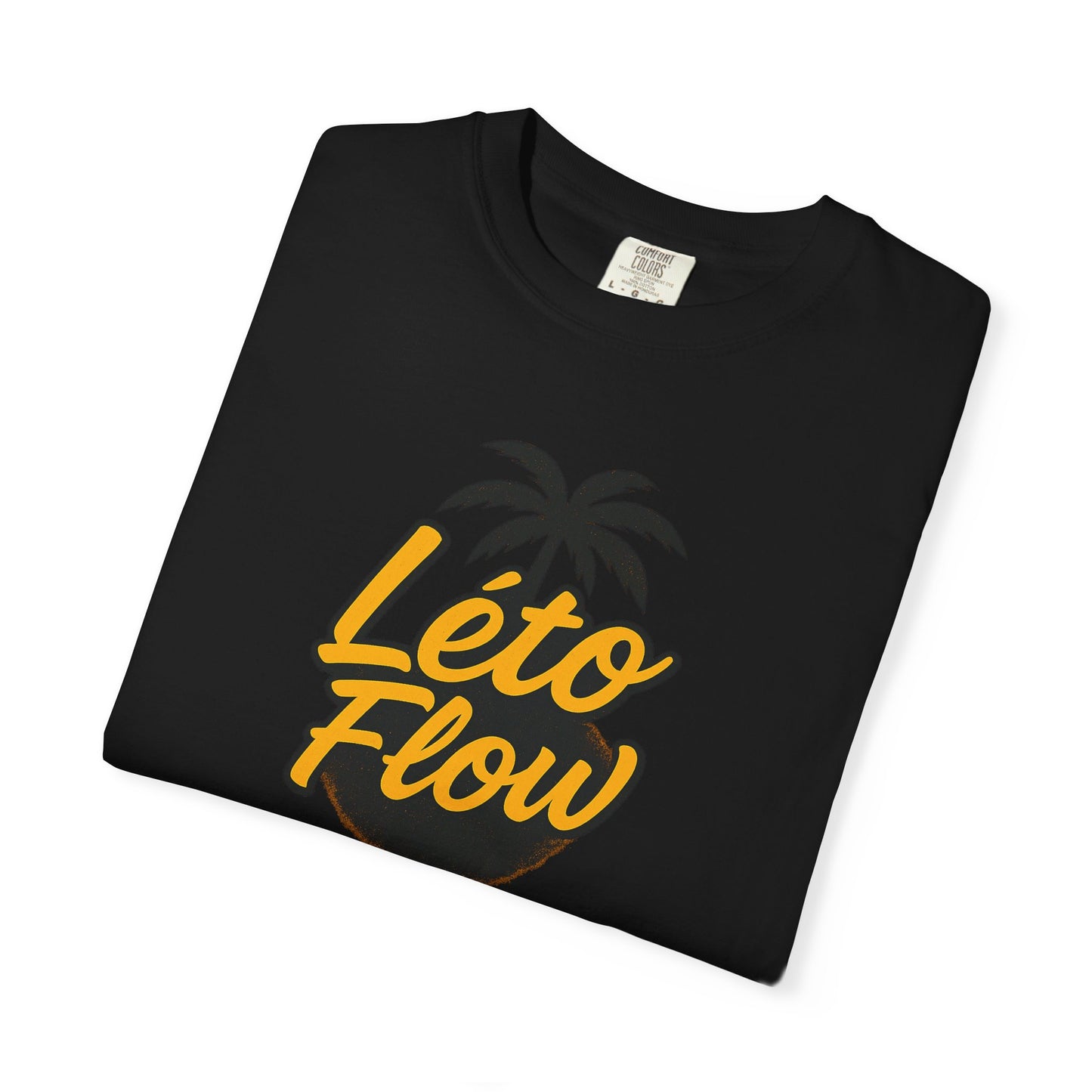 Unisex Garment-Dyed T-Shirt with 'Léto Flow' Design, Summer Vibes, Beachwear, Gift for Tropics Lovers, Casual Wear