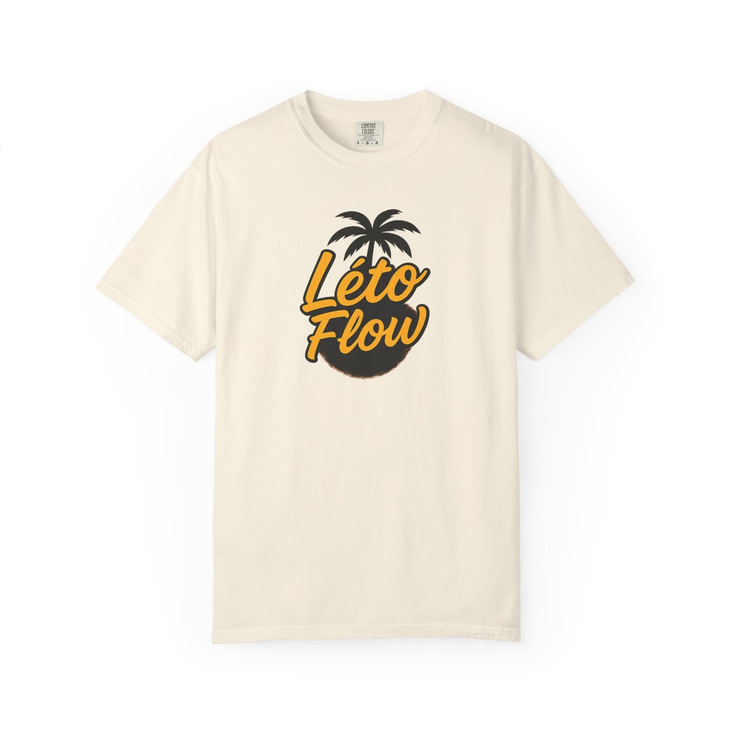 Unisex Garment-Dyed T-Shirt with 'Léto Flow' Design, Summer Vibes, Beachwear, Gift for Tropics Lovers, Casual Wear